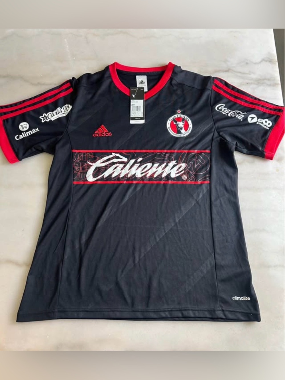 Adidas Club Tijuana Xolos Soccer Jersey Men's Small Black Red NWT Official